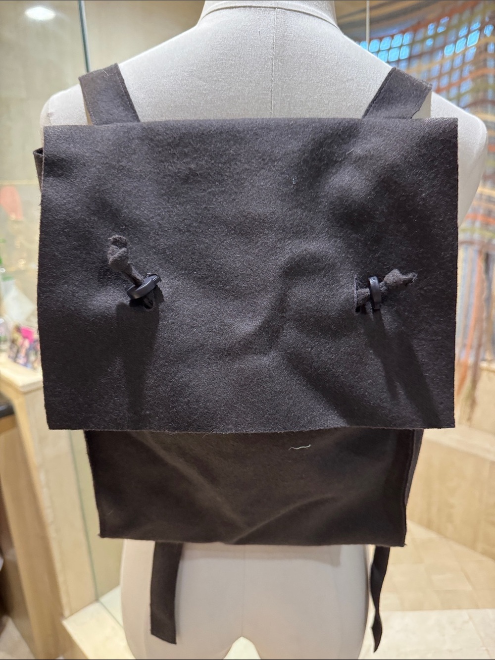 Dark Gray Minimalist Backpack by Lilith made in France